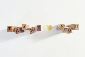 wooden blocks that say thank you